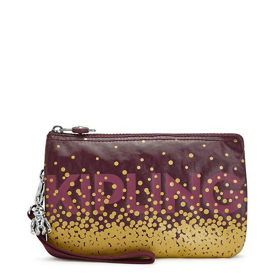 Kipling Creativity Extra Large Metallic Wristlet Táska Bordó | HU 2066SG